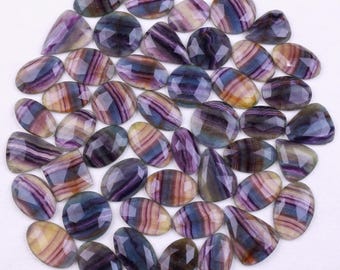 Faceted Rainbow Fluorite  Stone Lot – Jewelry Making Supplies