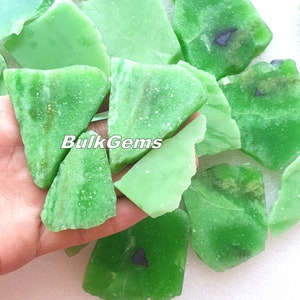 Natural Green Obsidian Slab- Wholesale Green Obsidian Slice Lot - Natural Green Obsidian Gemstone Raw for making raw jewelry