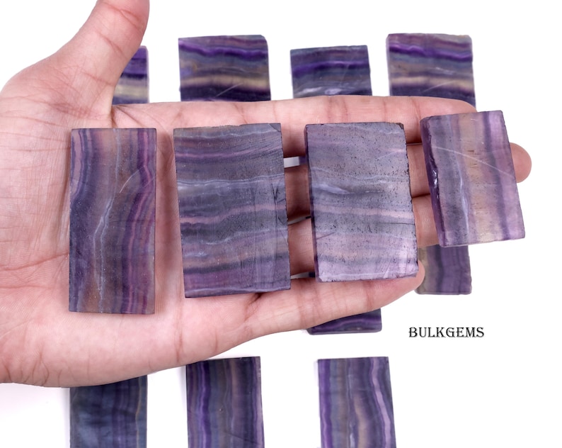 Raw Fluorite Slab Lot - Natural Gemstone Slices for Jewelry Making image 7