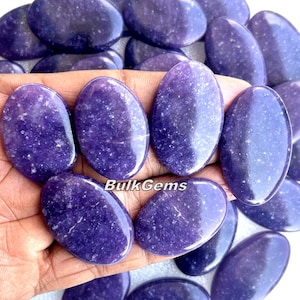 Lotto di cabochon ovali di lepidolite – Creazione di gioielli con pietre preziose fatti a mano
