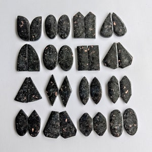Nuummite Stone ! Wholesale Matching Nuummite Pair Lot - Nuummite loose Pair - Flat Back Matching Pair For Making Jewelry - Bulk Pair sale