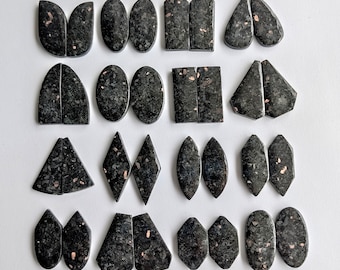 Nuummite Stone Pair – Matching Loose Gemstones for Jewelry Making