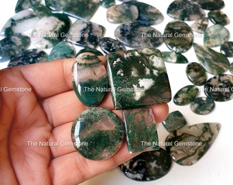 Wholesale Green Moss Agate Gemstone, designer Moss Agate Cabochon, Moss Agate smooth Cab, polish Green Moss Agate crystal for making jewelry