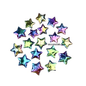 Rainbow Opalite Star Lot - Iridescent Gemstone Pendants (30-45mm)