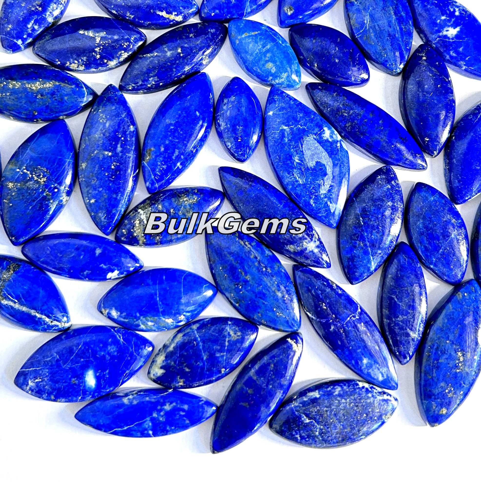 Lapis Lazuli Marquise Cabochons – AAA Grade, Smooth Gemstone Lot