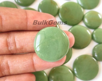 Bulk Green Jade Round Cabochon lot, High Quality Green Jade Round stone, Green Jade gemstone Polished Smooth Cab For Making Jewelry making