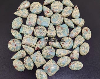 Mohave Aquaprase Cabochon Lot – Mix Shape Gemstone Crystals