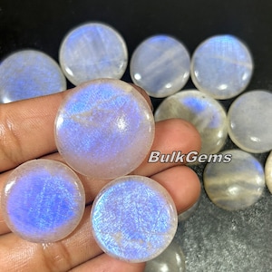 Piedra lunar arcoíris blanca AAA redonda (20-30 mm)