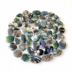 Wholesale Green Moss Agate Gemstone, designer Moss Agate Cabochon, Moss Agate smooth Cab, polish Green Moss Agate crystal for making jewelry