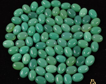 Green Chrysoprase Gemstone – Calibrated Cabochon Oval Stone For Ring Making
