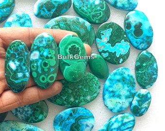 Chrysocolla-Malachite Oval! Wholesale Lot of Chrysocolla-Malachite Oval -  Loose Beautiful Chrysocolla-Malachite Cabochon for making jewelry