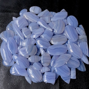 Blue lace agate Cabochon lot, High Quality Blue lace agate Gemstone, Blue banded agate Polished Smooth Cab For Wire Wrap/Silver Jewelry