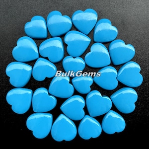 Turquoise Gemstone Heart Lot ! Best Quality Turquoise Cabohcon Heart Lot - Wholesale lot of Turquoise Gemstone Heart for making jewellry