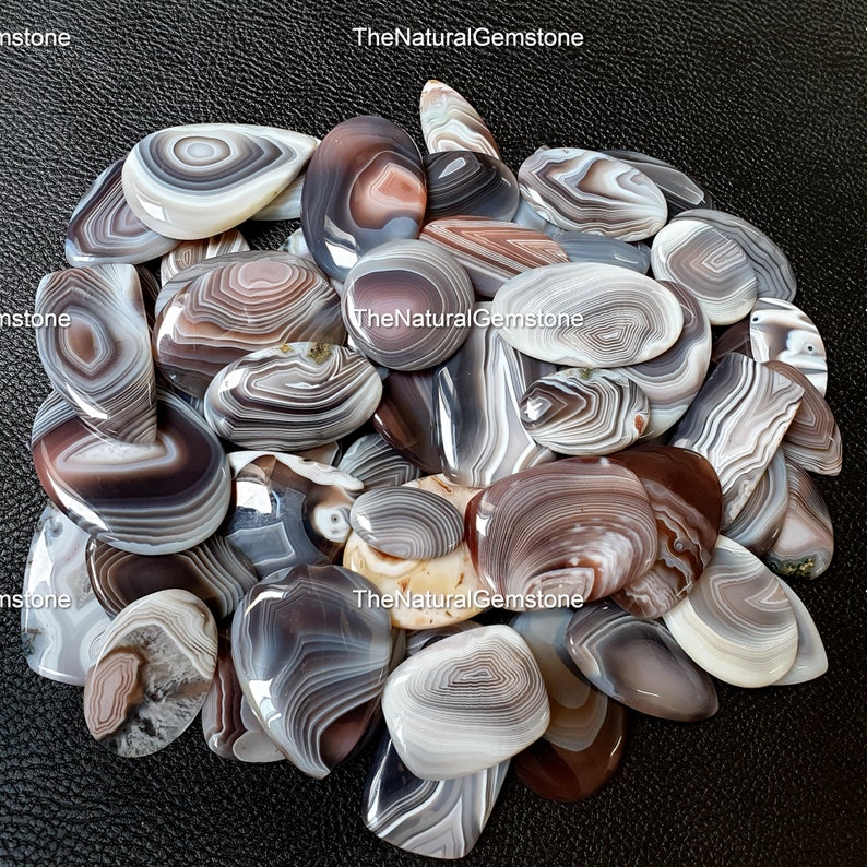 WHOLESALE CABOCHON Sale Natural Botswana Agate cabochon Botswana Agate gemstone one side flat Smooth Cabochon, jewelry Making Supply Tool image 4