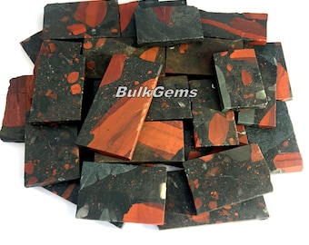 American Bloodstone Slab Lot, Wholesale lot of American Bloodstone slabs for making jewelry and things