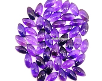 Natural Amethyst Marquise Cabochons – Polished Gemstone Lot, 18x9 mm