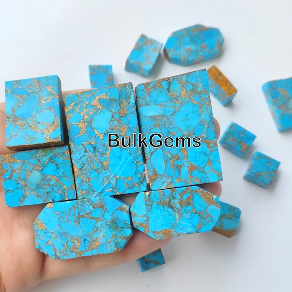 Blue Copper Mohave   - Wholesale Blue Copper Mohave Gemstone Slabs lot - Blue Copper Mohave Raw Slab -  Loose Bulk Blue Copper Mohave