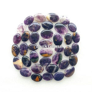 Blue John Gemstone (Morado Opal) , Wholesale Blue John Oval Cabochon Lot, Bulk Blue John Oval Gemstone For Making Jewelry and Crafts