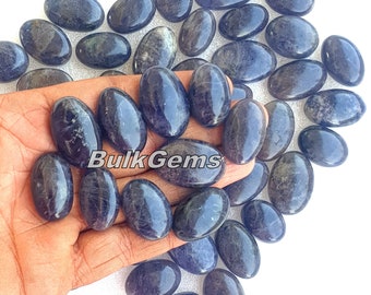 AAA Iolite Oval Cabochon Lot, Handmade Polished Gemstones (20-35mm)