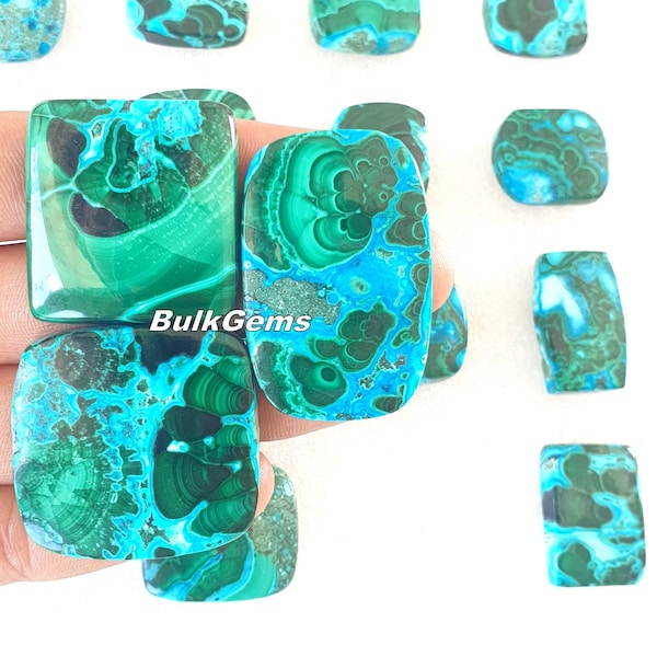 Chrysocolla-Malachite Cushion ! Wholesale Lot of Chrysocolla-Malachite Cushion-  Beautiful Chrysocolla-Malachite Cabochon for making jewelry