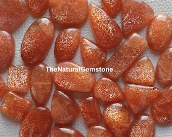 Sunstone! AAA+ Quality Orange Sparkle Sunstone - Wholesale Sunstone Cabochon - loose Sunstone gemstone - for Making Jewelry