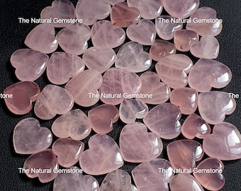 Rose Quartz ! Wholesale Rose Quartz Crystal Heart Lot - Rose Quartz - Bulk Pink Heart Lot - Rose Quartz For Making Pendant/Necklace