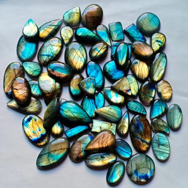 Mix Shape Labradorite Cabochons – Flashy Gemstone Jewelry Lot