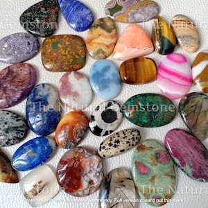 MIX GEMSTONE !! Attractive Mix Gemstone Lot - Mix Gemstone Cabochon lot - Mix Crystals Cabs - For Making gems Necklace