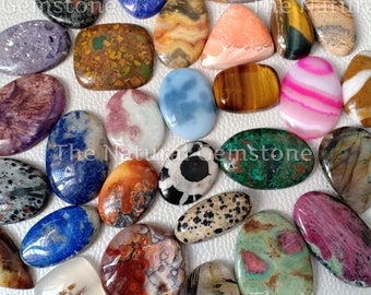 Mixed Gemstone Cabochon Lot – Natural Crystal Cabs, Jewelry Making