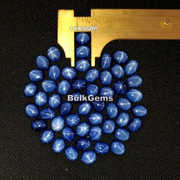 Lindy Star Sapphire Blue Calibrated- Wholesale lot of Blue lindy star Calibrated 10X8MM Size for making Jewelry and things