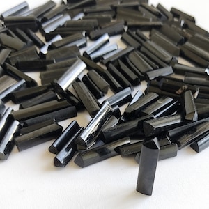 WHOLESALE Lot Black Tourmaline Faceted Pencils - Black Tourmaline Tower, Loose Pencil, Tourmaline Point, Tourmaline stone For Making Jewelry