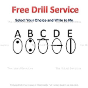 May include: A diagram with five options labelled A through E. Each option shows a different way to drill a hole in a gemstone. Option A shows a single hole drilled in the centre of the gemstone. Option B shows two holes drilled in the centre of the gemstone. Option C shows a hole drilled across the top of the gemstone. Option D shows a hole drilled across the middle of the gemstone. Option E shows a single hole drilled down the centre of the gemstone.