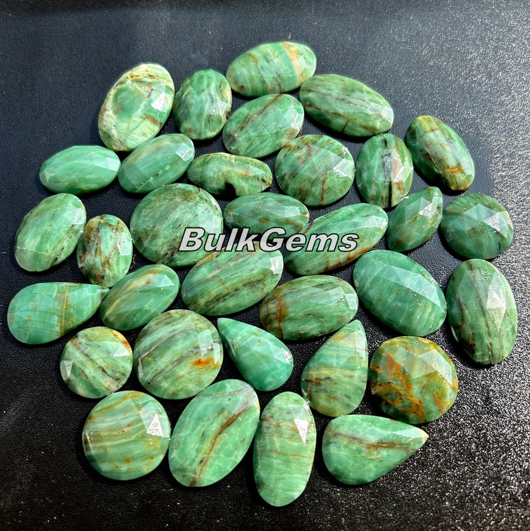 Faceted Green Prase Jasper Gemstone Lot - Handmade, AAA Quality - Etsy