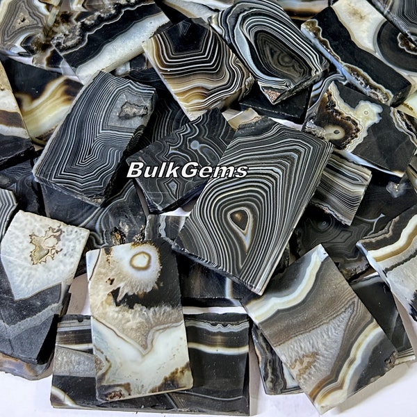 AAA Black Banded Agate Slabs, Jewelry Making Supplies