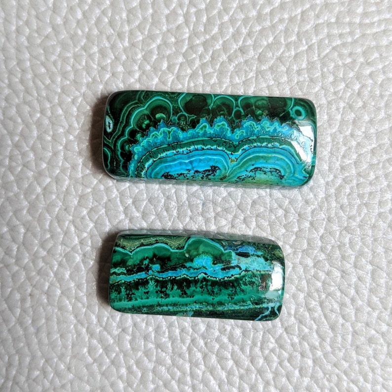 Magnificent 2 Pieces Rectangle Lot 54-CT Natural Chrysocolla Malachite Beads Chrysocolla Cabochon Loose Crystal Halloween Surprise Jewelry