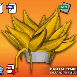 Super Future Hero Hair Wig - Pepakura 3D Template
