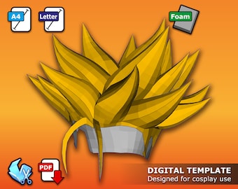 Super Future Hero Hair Wig - Pepakura 3D Template