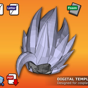 Beast Mode Hero Hair - Pepakura 3D Template