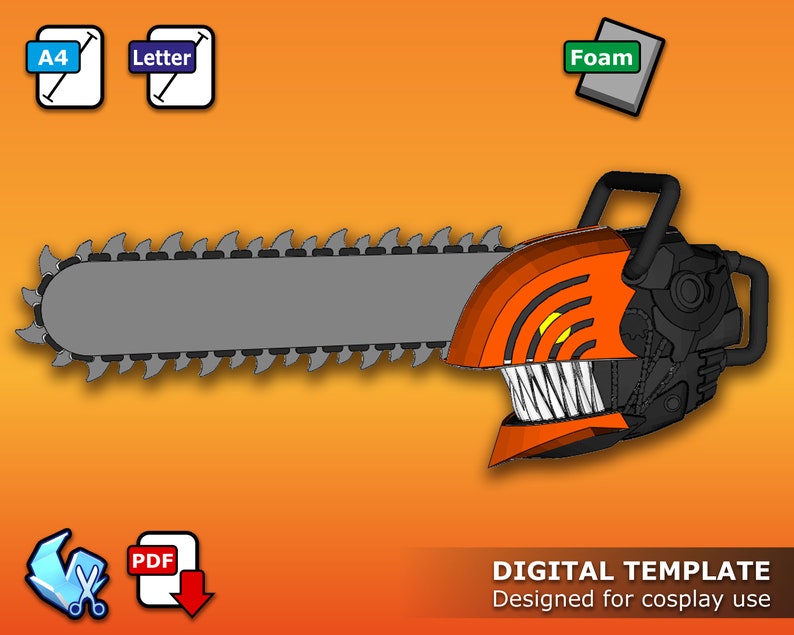 Chainsaw Helmet Set Pepakura 3D Template Etsy