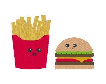3 Set of Fast foods Machine Embroidery Design File