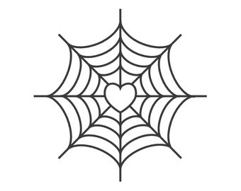 Heart Spider Web Embroidery Design: Halloween Embroidery File (Digital Download)
