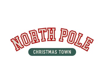 North Pole Embroidery Design: Christmas Embroidery File (Digital Download)