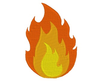 Diseño de bordado de llamas: Archivo de bordado a máquina de fuego (Descarga digital)