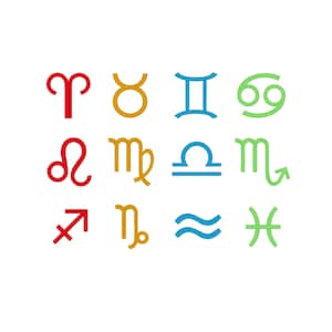 Symbole znaków astrologicznych Cyfrowy projekt haftu - Zestaw cyfrowych projektów haftu Zodiac PES - 3 rozmiary
