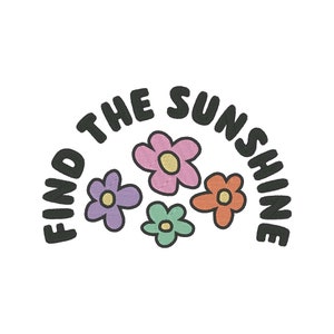 Find The Sunshine Embroidery Design, Flower Embroidery Designs, Summer Embroidery Design, Cute Embroidery Design