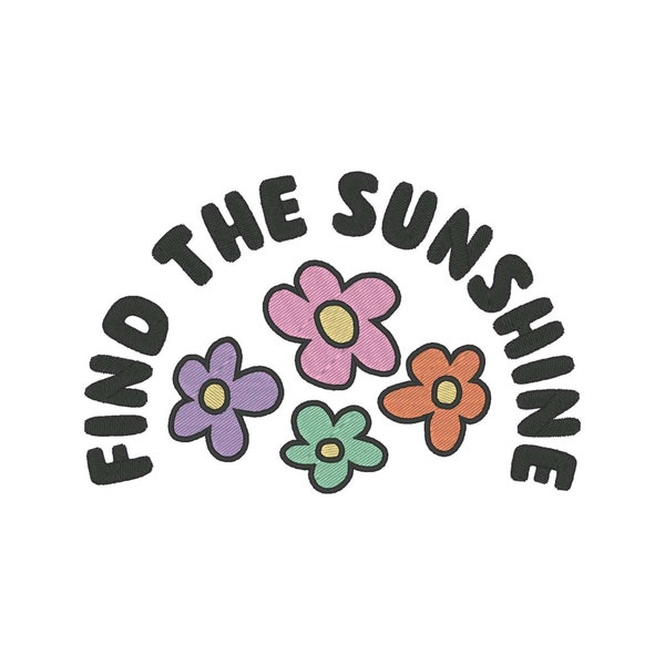 Trouvez le motif de broderie Sunshine, motifs de broderie de fleurs, motif de broderie d'été, motif de broderie mignon