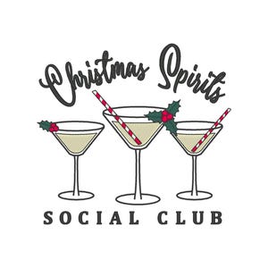Festive Cocktails Embroidery Design: Christmas Martini Embroidery File (Digital Download) image 1