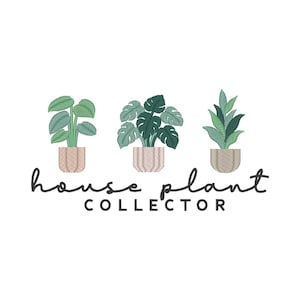 Desenho de bordado de trio de plantas: arquivo de bordado para colecionador de plantas domésticas (download digital)