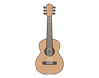 Guitar Embroidery Design: Musical Instrument Embroidery File (Digital Download)