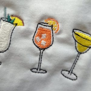 Mini Cocktail Embroidery Design Set: Martini, Spritz, Margarita (Digital Download) image 4